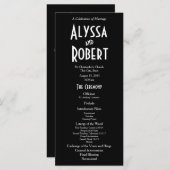 Art Deco Tekst Trouwprogramma Programmakaart (Voorkant / Achterkant)