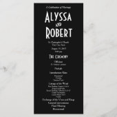 Art Deco Tekst Trouwprogramma Programmakaart (Voorkant)