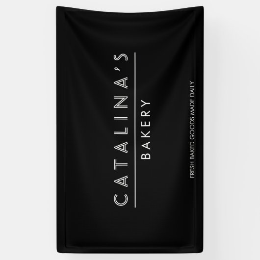 Art Deco Text Bakery, Cafe, Shop Spandoek (Verticaal)