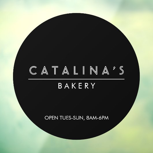 Art Deco Text Bakery, Cafe, Winkel Raamsticker (Vel 3)