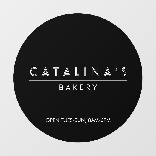 Art Deco Text Bakery, Cafe, Winkel Raamsticker (Vel)
