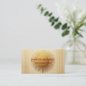 Art Deco Textuur Gouden Zonneburst Visitekaartje (Staand voorkant)