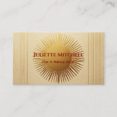 Art Deco Textuur Gouden Zonneburst Visitekaartje (Voorkant)