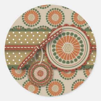 Art Deco Thanksgiving Ronde Sticker