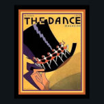 Art Deco "The Dance" Hoesje (jaren 1920) 16 x 20 Poster<br><div class="desc">Unieke Art Deco Top Hat Hoesje voor het dansmagazine ca 1920-ish</div>