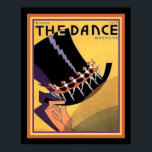 Art Deco "The Dance" Hoesje (jaren 1920) 16 x 20 Poster<br><div class="desc">Unieke Art Deco Top Hat Hoesje voor het dansmagazine ca 1920-ish</div>