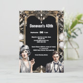 Art deco The Great Gatsby Flapper meisje man jaren Kaart (Staand voorkant)