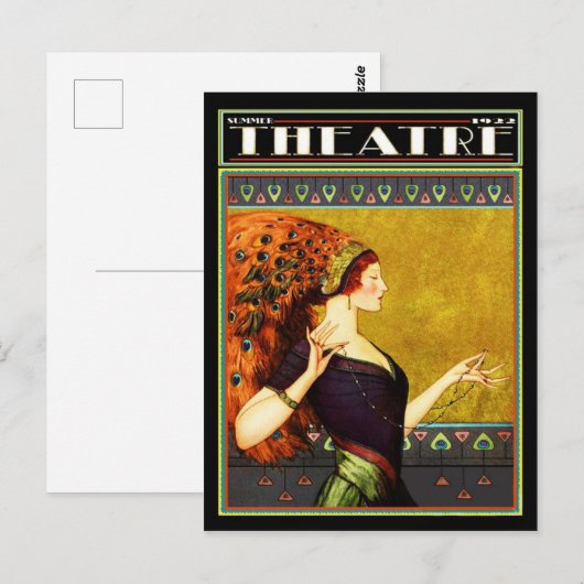 Art Deco Theater Magazine 1922 Briefkaart (Voorkant / Achterkant)