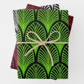 Art Deco thema geschenkverpakking voor Kerstmis Inpakpapier Vel (In situ)