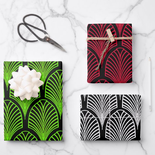 Art Deco thema geschenkverpakking voor Kerstmis Inpakpapier Vel (Voorkant)