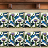 Art Deco Thistle Wall Decor Art Nouveau Keramische Tegeltje