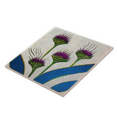 Art Deco Thistle Wall Decor Art Nouveau Keramische Tegeltje (Zijkant)