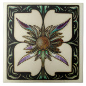 Art Deco Thistle Wall Decor Art Nouveau Tegeltje (Voorkant)