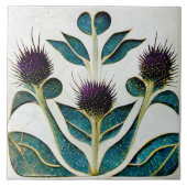 Art Deco Thistle Wall Decor Art Nouveau Tegeltje (Voorkant)