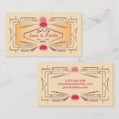 Art Deco Ticket Business Card by Elaine Leon (Voorkant / Achterkant)