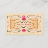 Art Deco Ticket Business Card by Elaine Leon (Voorkant)