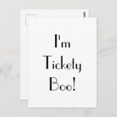 Art Deco Tickety Boo Typografie Briefkaart (Voorkant / Achterkant)