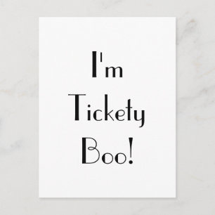 Art Deco Tickety Boo Typografie Briefkaart