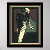 Art Deco Tiger Afdrukken 16 x 20 Poster (Voorkant)