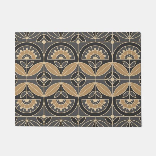 Art Deco Tile Floral 2 Deurmat (Voorkant)