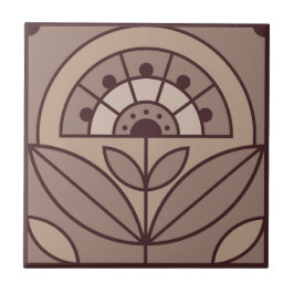 Art Deco Tile Floral (amandelvorst) Tegeltje