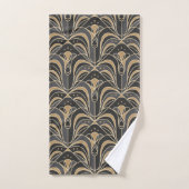 Art Deco Tile Floral. Blauwbloem Bad Handdoek (Handdoek)