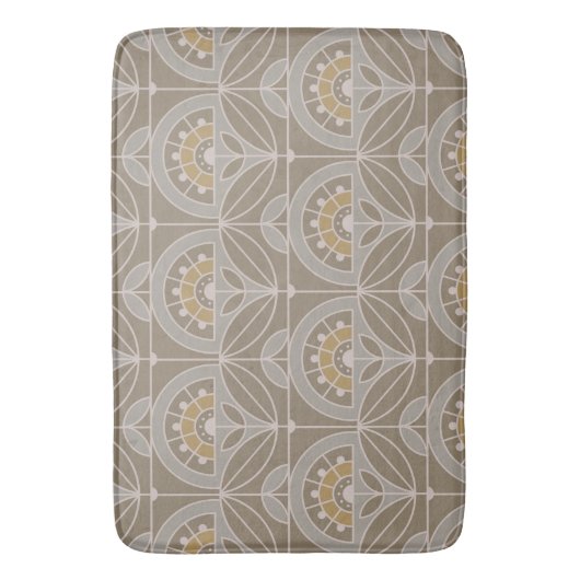 Art Deco Tile Floral (evergroene mist) Badmat (Voorkant Verticaal)