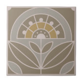 Art Deco Tile Floral (evergroene mist) Tegeltje (Voorkant)