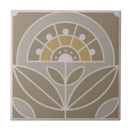 Art Deco Tile Floral (evergroene mist) Tegeltje