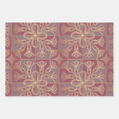 Art Deco Tile Floral. Mauve en Gold Inpakpapier Vel (Voorkant 3)