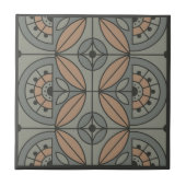 Art Deco Tile Floral (steenbeek en zandsteen) Tegeltje (Voorkant)