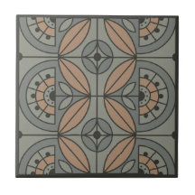 Art Deco Tile Floral (steenbeek en zandsteen)