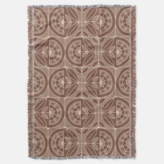 Art Deco Tile Floral (terracota) Deken (Voorkant Verticaal)