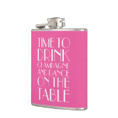 Art Deco Time to Drink Champagne Pink Flask Heupfles (Links)