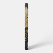 Art Deco Timeless Black Gold Monogram / Initial Samsung Galaxy Hoesje (Linkerkant)