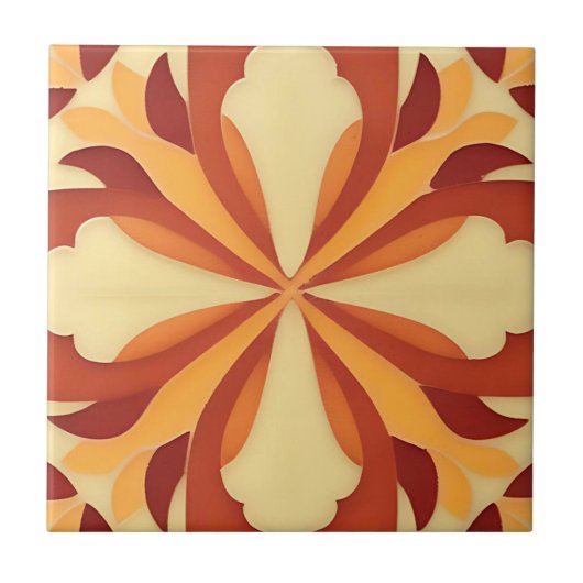 Art Deco Toscaanse Bloemen Tegel Tegeltje (Voorkant)