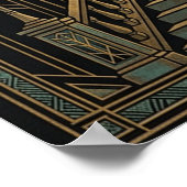 Art Deco Total Eclipse Palace Poster | Goud Teal (Hoek)