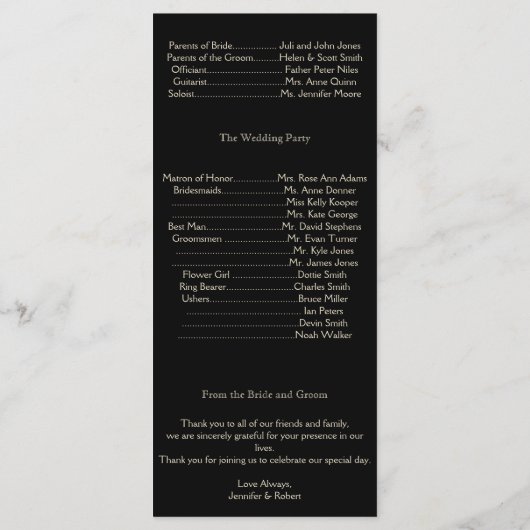 Art Deco Tower Ray huwelijksprogramma Programmakaart (Achterkant)