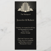 Art Deco Tower Ray huwelijksprogramma Programmakaart (Voorkant)