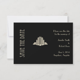 Art Deco Tower Ray Sla de datum op Save The Date