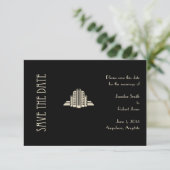 Art Deco Tower Ray Sla de datum op Save The Date (Staand voorkant)