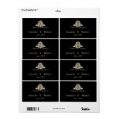 Art Deco Tower Ray Waterflesetiket Etiket (Full Sheet)
