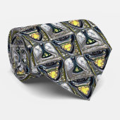 Art Deco Traandrop Abstract Geometrisch Patroon 13 Stropdas (Opgerold)