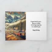 Art Deco Train Brother Verjaardag Kaart (Binnen)