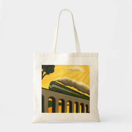 Art Deco Train, unieke Canvas tas (Voorkant)