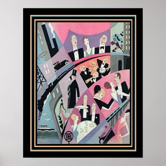 Art Deco Travel/Entertainment Print 16x20 (Voorkant)