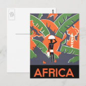  Art Deco Travel, inheems in het Afrikaanse Oerwou Briefkaart (Voorkant / Achterkant)