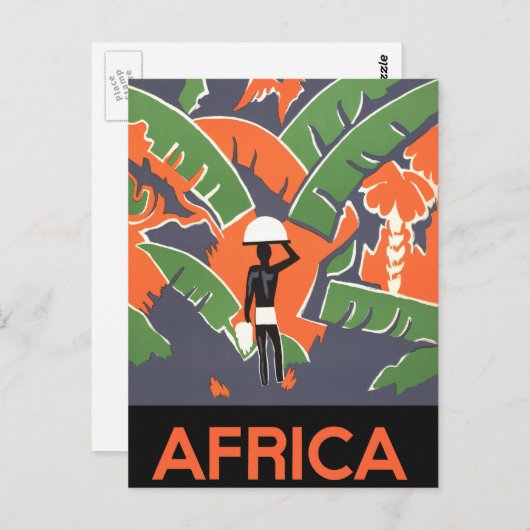  Art Deco Travel, inheems in het Afrikaanse Oerwou Briefkaart (Voorkant / Achterkant)