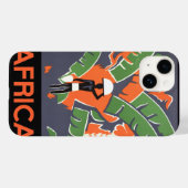 Art Deco Travel, inheems in het Afrikaanse Oerwou Case-Mate iPhone Case (Achterkant (horizontaal))