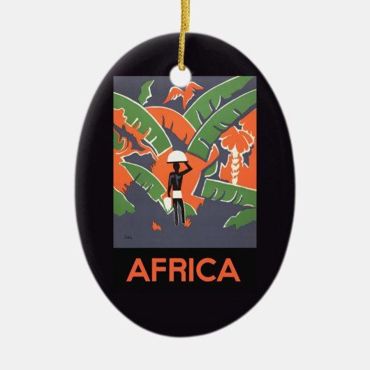  Art Deco Travel, inheems in het Afrikaanse Oerwou Keramisch Ornament (Voorkant)